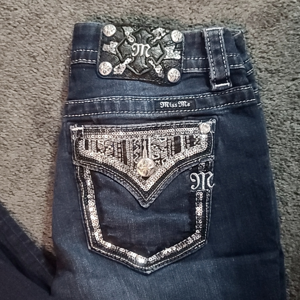 Miss me jeans, mid-rise easy skinny, sz 26,